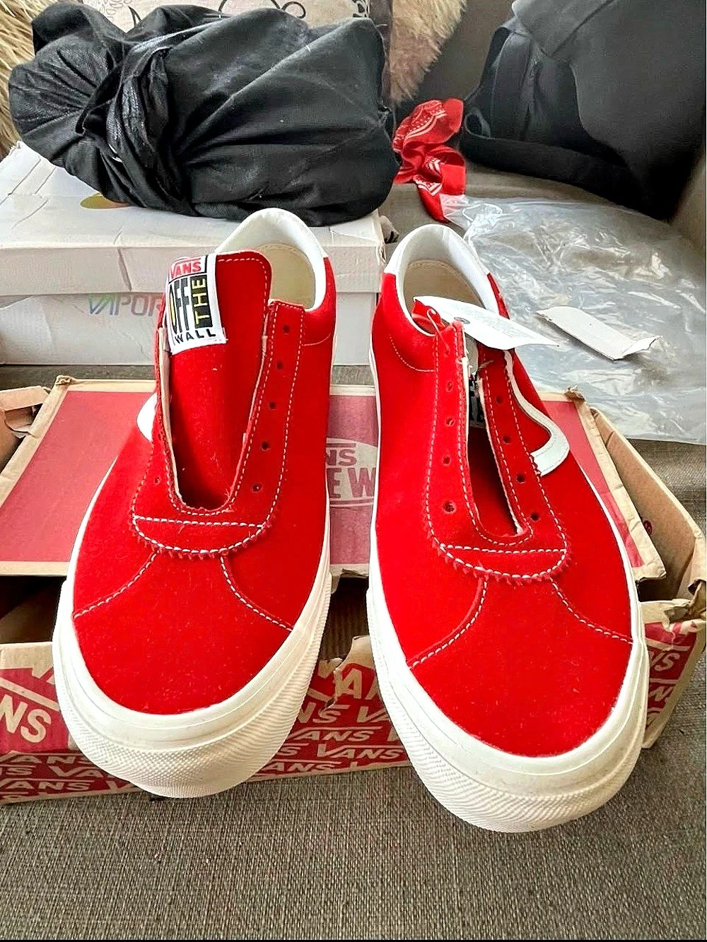 Vans Sport Style 73 DX Anaheim Factory OG Red & White Sneakers Like New